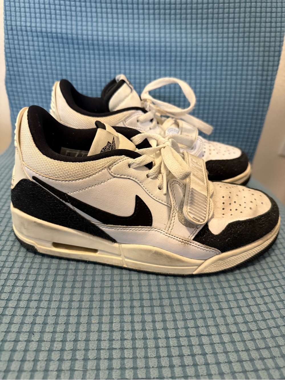 Boy’s Nike Air Jordan’s White and Black Low-Top Sneakers with Velcro Strap